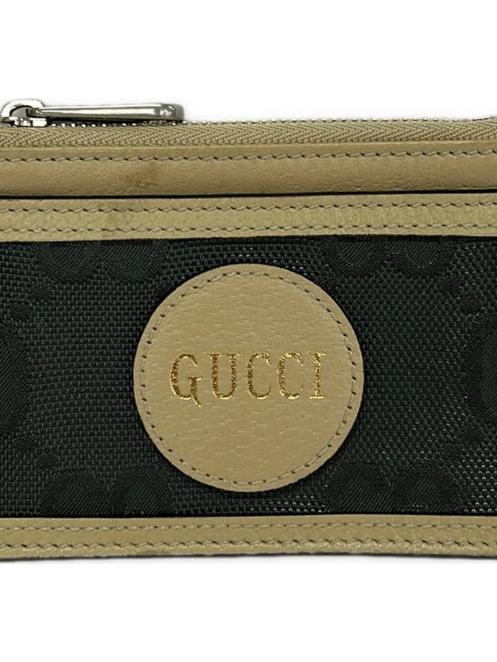 GUCCI Off The Grid 625583 Dark Gray Beige PVC Leather Coin Case